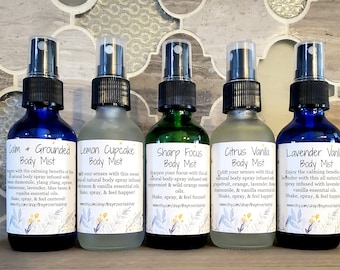 Choose Your Scent Essential Oil Body Spray 1, 2, or 4 oz Spray or 10 ml Oil Roller
