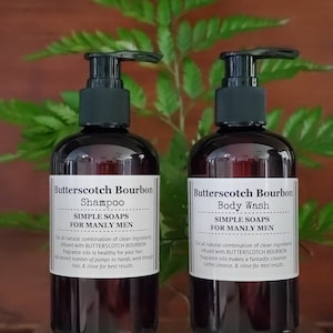 Butterscotch Bourbon Toxin Free Shampoo, Conditioner, or Body Wash 8oz or 16oz