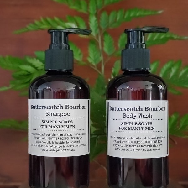 Butterscotch Bourbon Toxin Free Shampoo, Conditioner, or Body Wash 8oz or 16oz