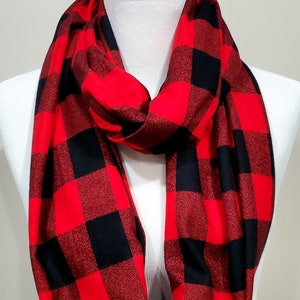Red and Black Buffalo Plaid Scarf