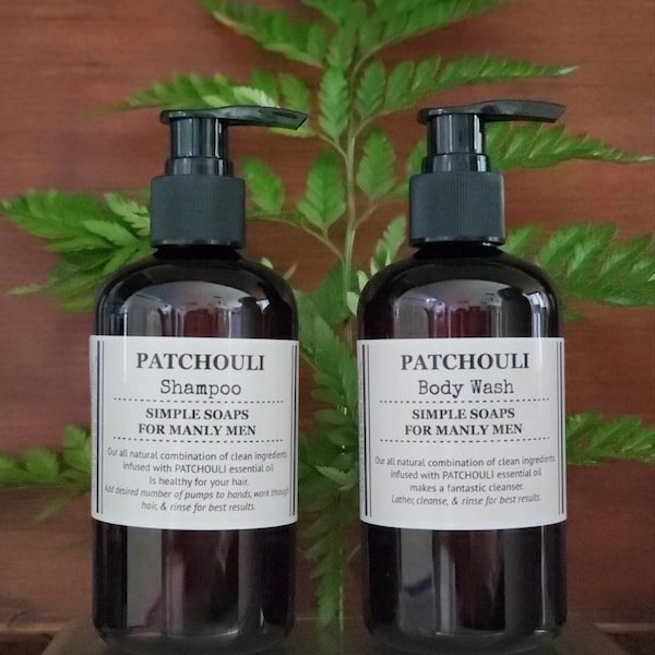 Patchouli Toxin Free Shampoo, Conditioner oder Body Wash 8oz oder 16oz