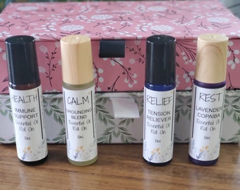 Gift Boxed Set of 4 or 5 Essential Oil Roll Ons