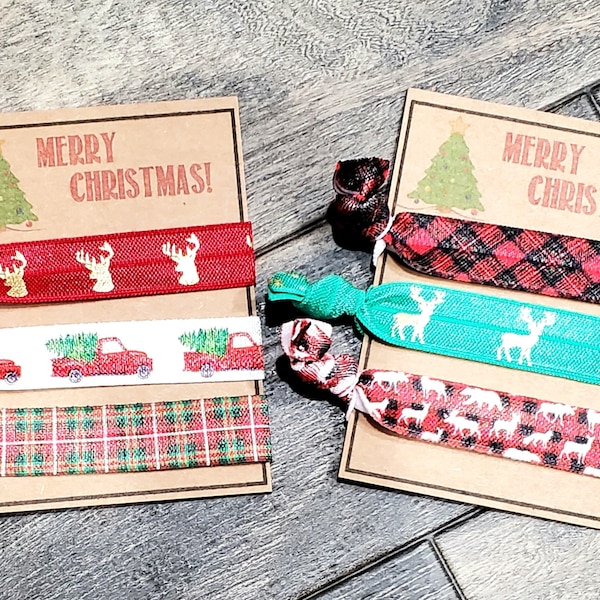 Country Christmas Stocking Stuffer Hair Elastics