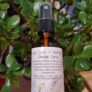 Smudge Spray Essential Oil Mist or Roller for Positivity and Energy Clearing