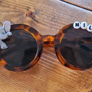 Personalized Childrens Elephant Sunglasses with Protective Sleeve