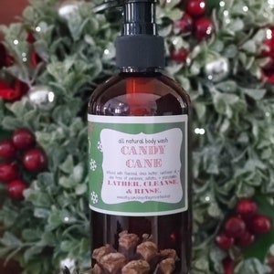 Candy Cane Essential Oil Body Wash and Bubble Bath 8oz or 16oz