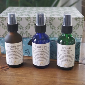 Boxed Set of 3 or 4 Essential Oil Body Sprays