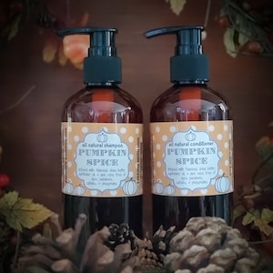 Pumpkin Spice Toxin Free Shampoo, Conditioner oder Body Wash 8oz oder 16oz