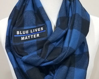 Blue Lives Matter Flannel Scarf - Hommes ou Femmes