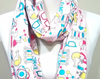 Pink Science Flannel Infinity Scarf