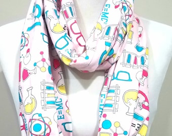 Pink Science Flannel Infinity Scarf