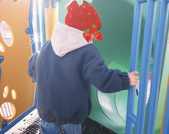 Children's Crochet Strawberry Beanie, Handmade Knit Berry Hat