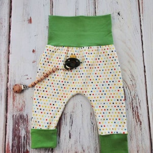 Organic Polka Dot Baby Harem Pants: Grow-With-Me Trousers