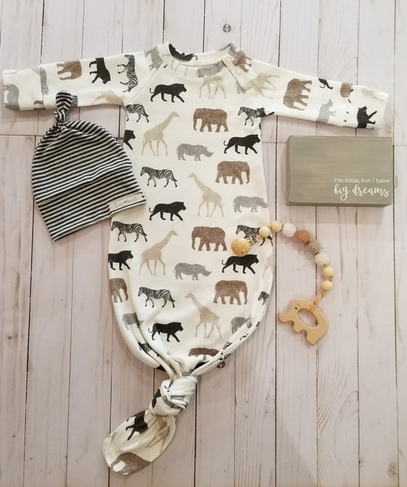knotted baby boy gown