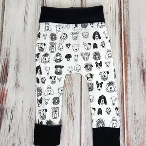 Organic Puppy Print Baby Harem Pants: Grow With Me Joggers