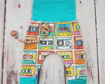 Pantaloni biologici grow with me, jogging per neonati anni &#39;90, vestiti per bambini cool, genere neutro, pantaloni per bambini, pantaloni per bambina, pantaloni per harem biologici