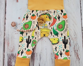 Pantaloni biologici grow with me, jogger taco per neonati, vestiti per bambini cool, genere neutro, pantaloni per bambini, pantaloni per bambina, pantaloni per harem biologici