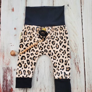 Organic Leopard Print Baby Harem Pants: Grow-With-Me Joggers