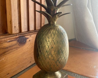 Vintage solid brass pineapple candlestick holder centerpiece