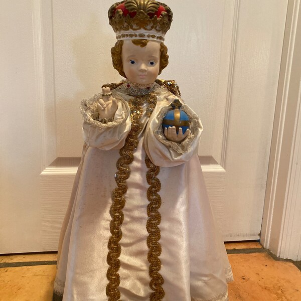 Antique Infant of Prague Statue Etsy