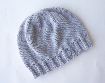 Baby hat hand-knitted knitted hat hat baby cable pattern 2-4 months first hat traditional gray uni neutral