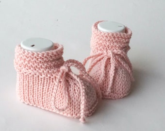 Taufschuhe Babyschuhe Softwolle 0-3 Monate gestrickt Strickschuhe Baby Taufe Geschenk Geburt