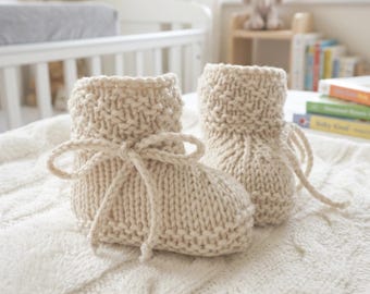 Baby shoes Merino knit shoes Gift for newborn Baby neutral beige ecru solid neutral 0-3 I 3-6 months