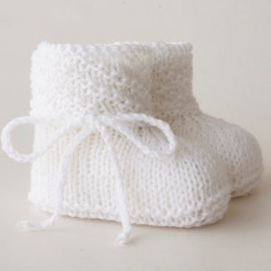 Baby shoes knitted baptism shoes knitted shoes baptism white plain neutral gift birth wedding celebration pattern