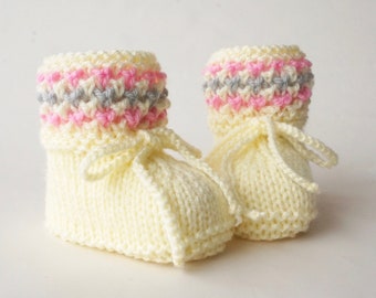 Babyschuhe gestrickt Strickschuhe Baby Geschenk Geburt