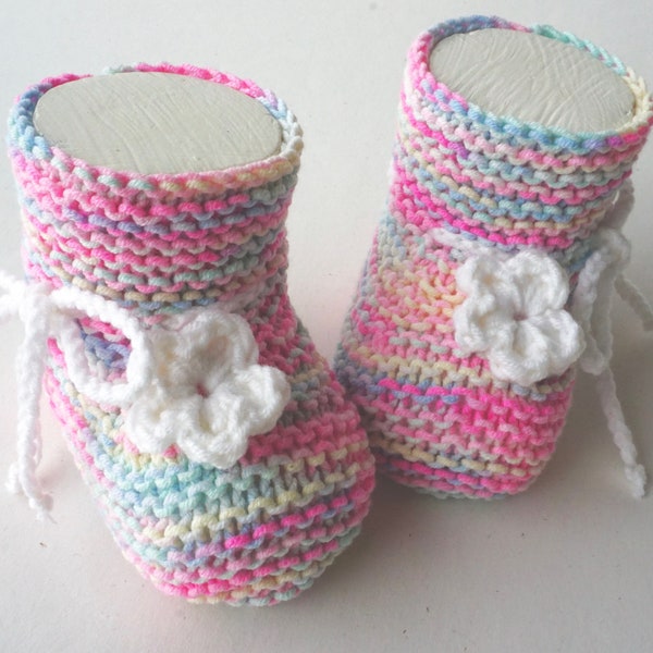 Babyschuhe gestrickt Strickschuhe Baby Mädchen Blume antipilling Geschenk Geburt handgestrickt Finkli