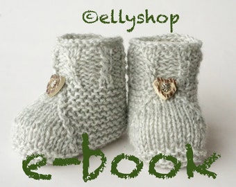 PDF knitting pattern for knitted baby shoes - ebook knitting, handicraft, knitted baby shoes, traditional shoes - instructions in German