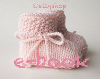PDF knitting pattern for baby shoes - ebook knitting handcraft baby shoes pattern seed stitch - language of the pattern German