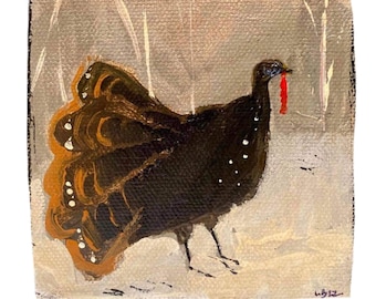 Primitive Wild Turkey Rug Hooking Pattern PDF | Folk Art Turkey | Vintage Style Punch Needle & Rug Hooking Pattern | Instant Download