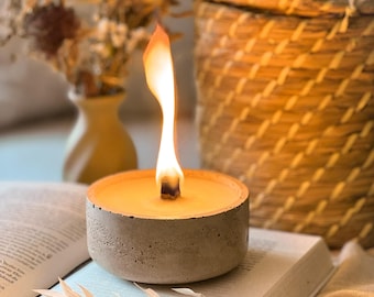 Wachsfresser mit Dauerdocht | Kerzenfresser outdoor -Kerzenreste verwerten | Tisch Feuer mit Holzfaserdocht | Garten Geschenkidee |