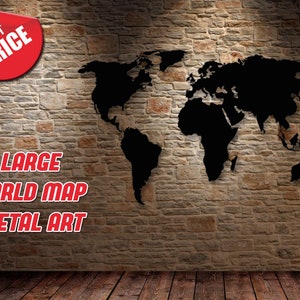 Große Weltkarte Design Weihnachten Geschenke Metall Wandkunst von Dagrof, Home Gift, Carte du monde art, Thanksgiving Geschenkideen, Weltkarte Wall Art