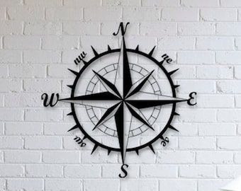 Nautical Compass -Metal Wall Art, Metal Compass, North Arrow Metal Art, Housewarming Gift, Christmas gifts, gift for him,Compass wall decor