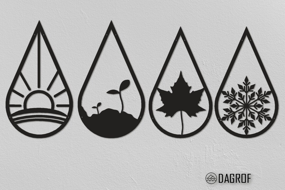 Four Seasons Design Metal Wall Art | Christmas Gifts | Autumn | Spring ...