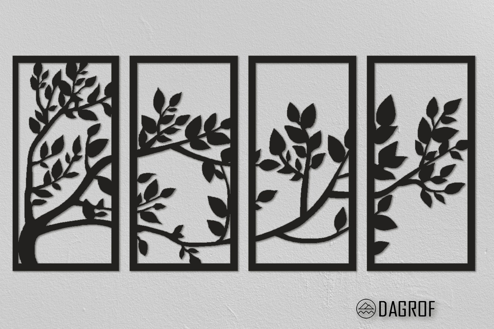 Tree of Life 4 Pieces Metal Wall Art Christmas Gifts Modern Etsy
