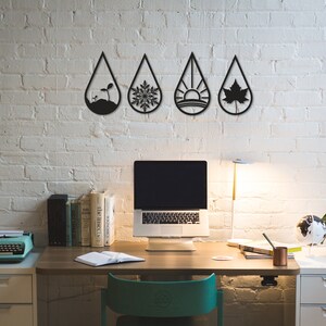 Four Seasons Design Metal Wall Art | Christmas Gifts | Autumn | Spring ...