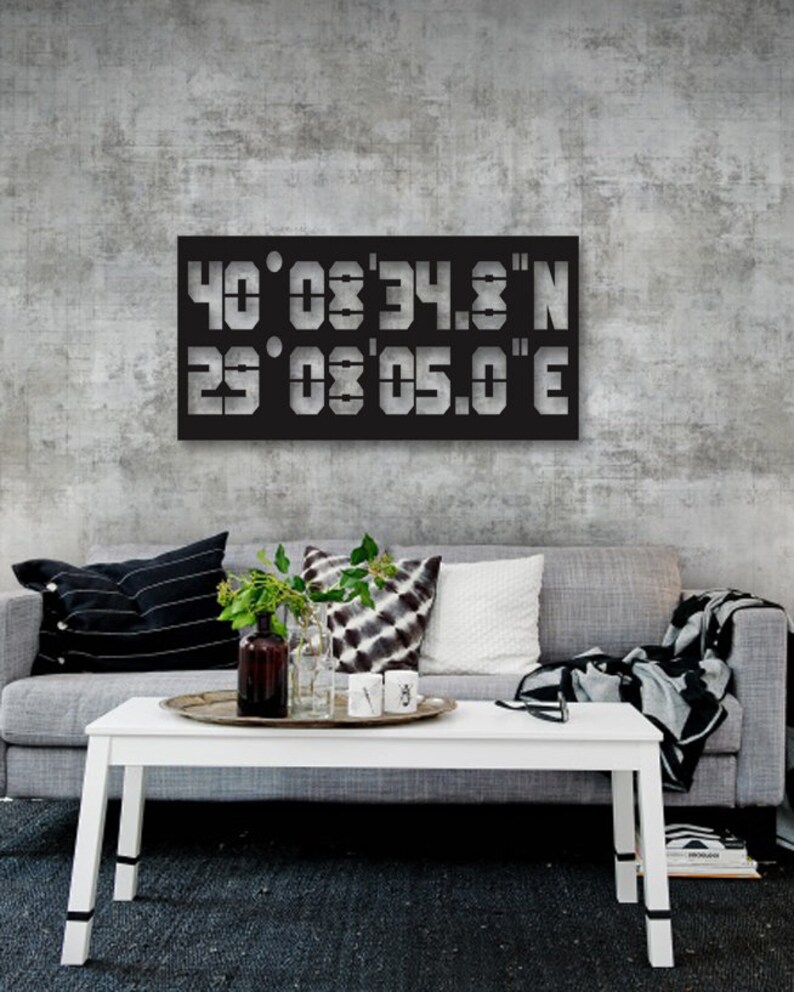 Personal Custom Design Metal Wall Art Coordinates Metal Etsy