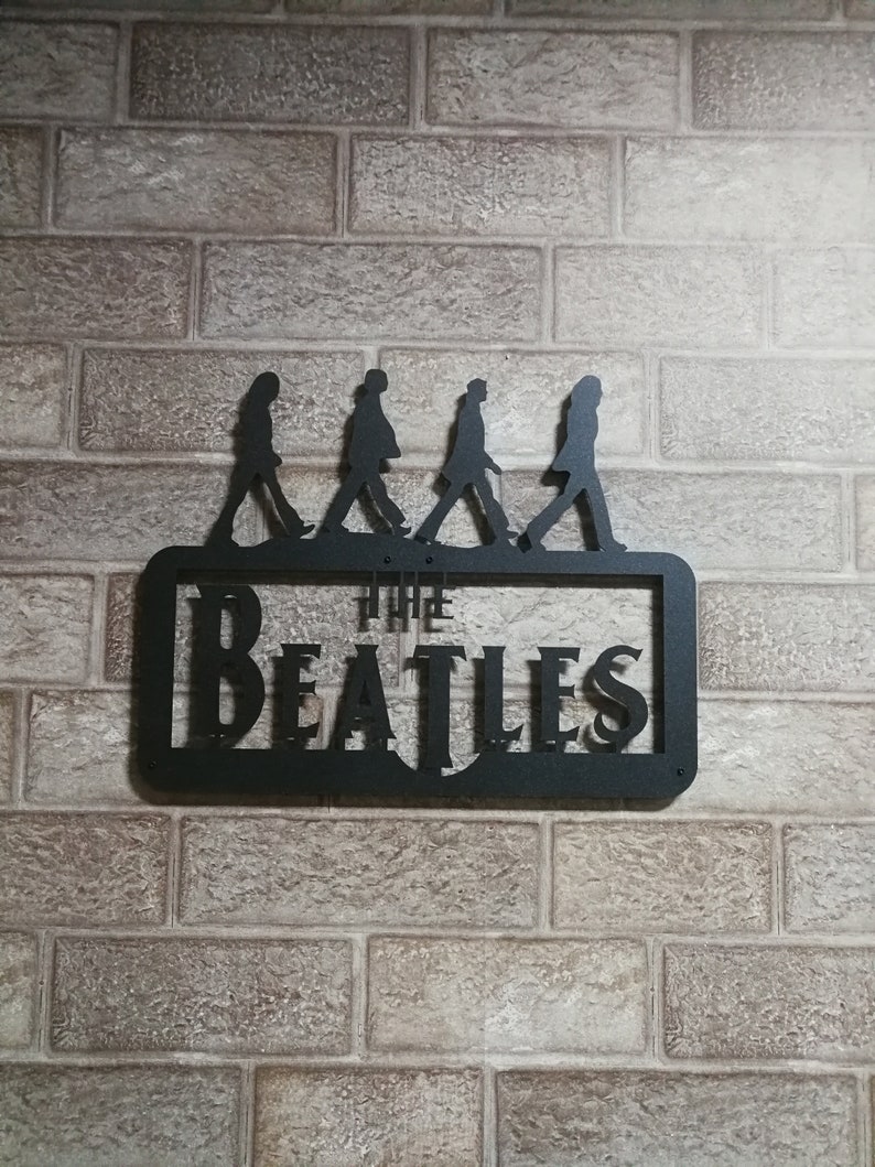 Beatles Metal Wall Art Wall Decor Metallic Paint Modern Etsy