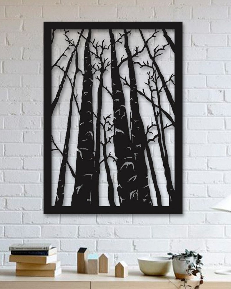 Forest Trees Design Metal Wall Art Christmas gifts Forest Etsy