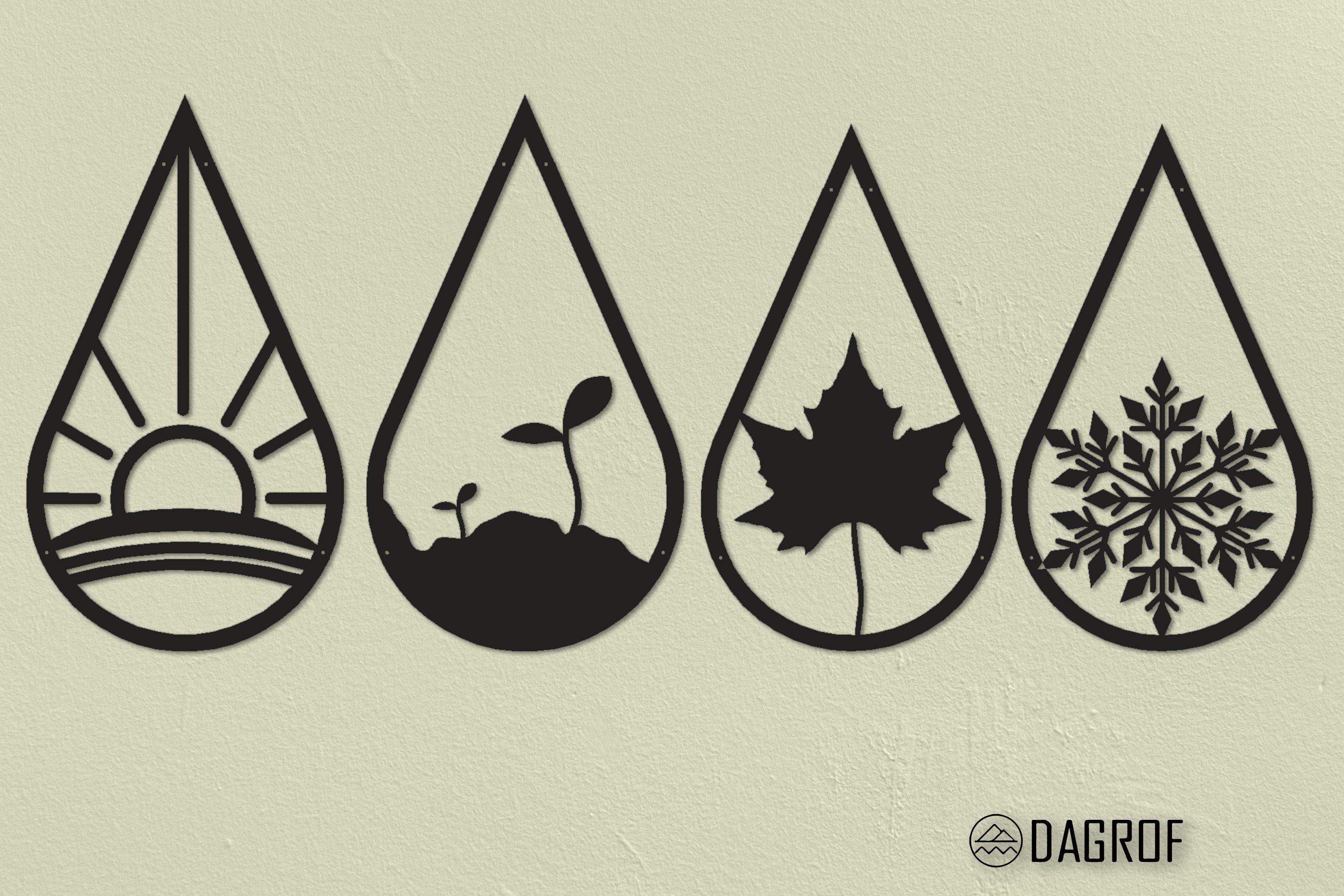 Four Seasons Design Metal Wall Art Christmas Gifts Autumn - Etsy