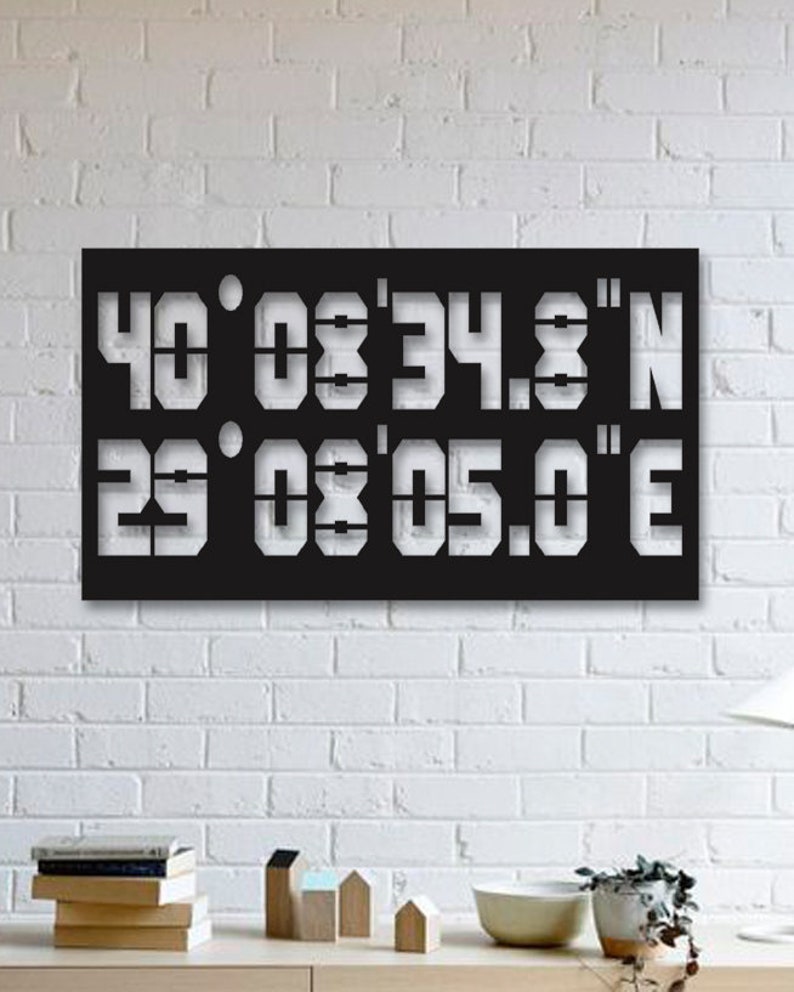 Personal Custom Design Metal Wall Art Coordinates Metal Etsy