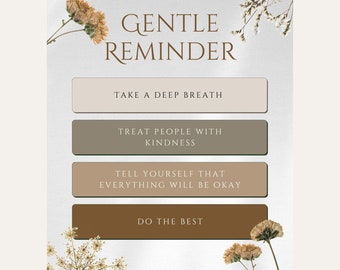 Take Care of Yourself Gentle Reminder - Self Care, Emotional Health Support Tips and Reminders Poster