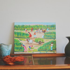 vintage painting vintage paintings on canvas tropical decor tropical painting boho decor gallery wall decor wall art landscape painting art