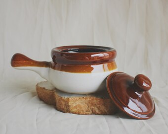 Soup Bowl Cozy Personal Pottery Crock With Lid Ceramic Ramekin