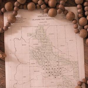 Vintage Original 1976 Index von Arizona planimetrische Kartierung NFS Erinnerungsstücke Outdoorsmen Wandergeschenk National Forest Service