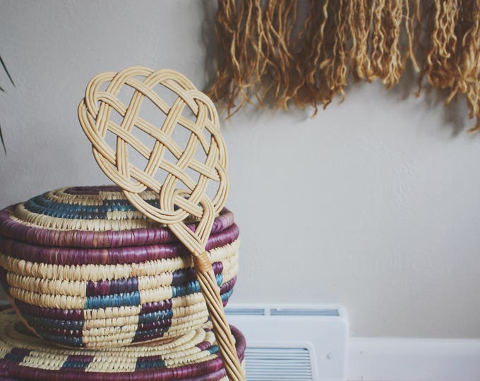 Vintage Rug Beater Rattan Rug Beater Woven Wall Hanging Woven Wicker