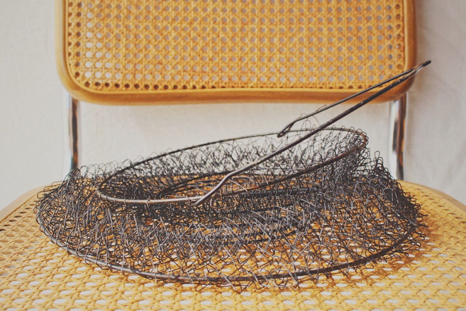 Vintage fish basket fish trap light metal wire basket storage Etsy